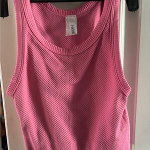 Nicole Pink Ribbed Women's Tank Top